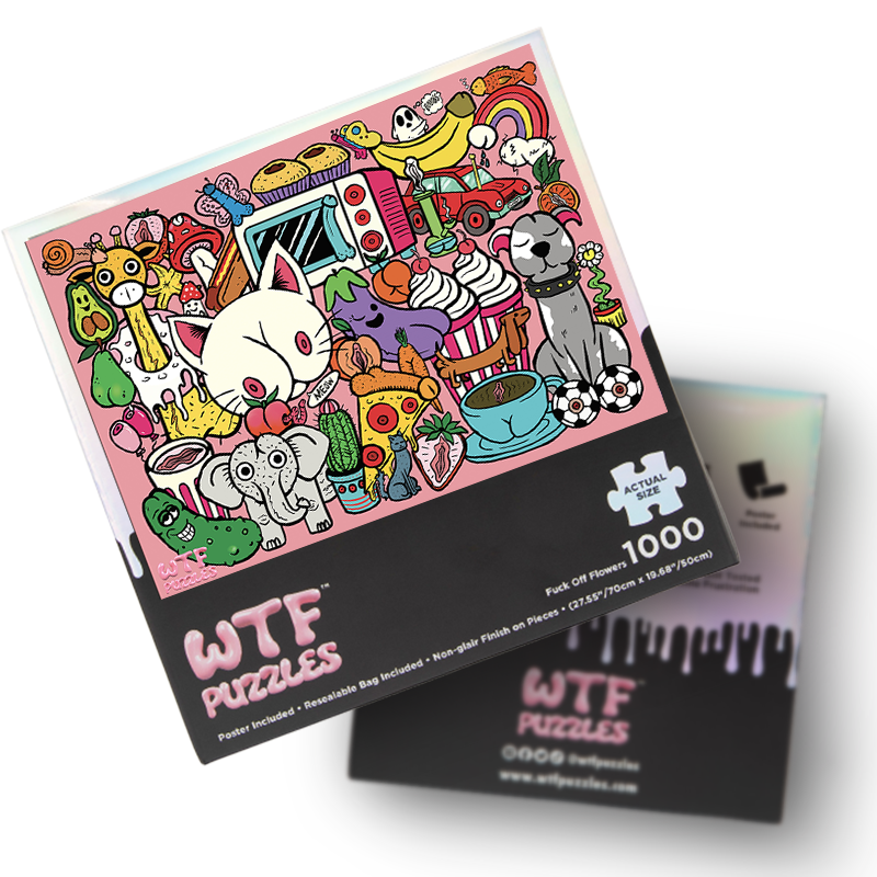 Dirty Doodles 1000-piece jigsaw puzzle box for adults