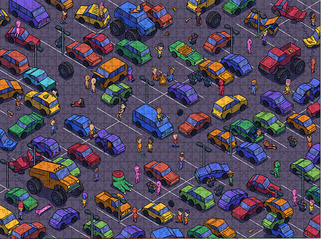 Digital - Parking Lot Purgatory Jigsaw Puzzle WTF Puzzles