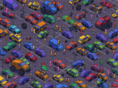 Digital - Parking Lot Purgatory Jigsaw Puzzle WTF Puzzles